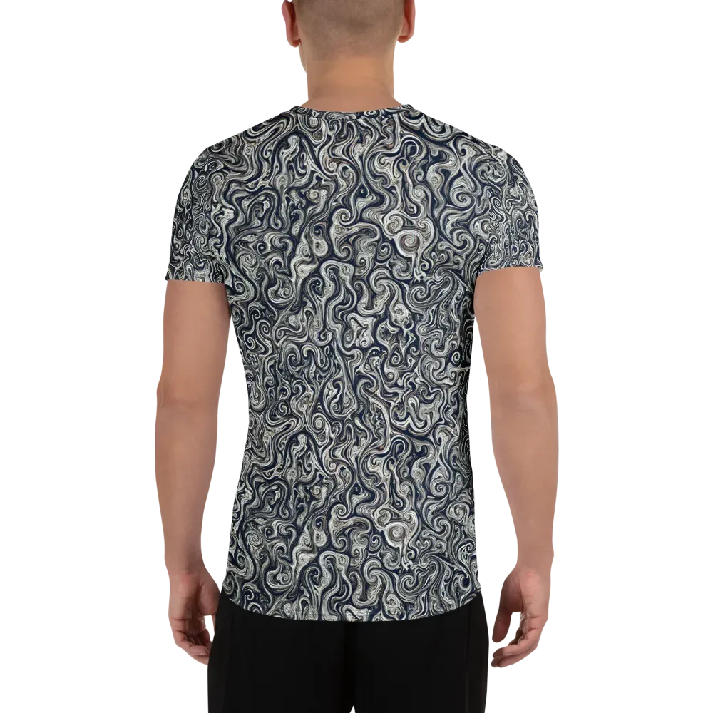 Midnight Marbling on Men's Athletic T-Shirt — Back