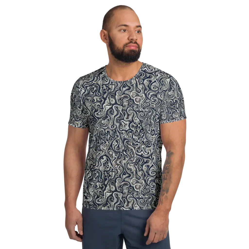 Midnight Marbling on Men's Athletic T-Shirt — Front