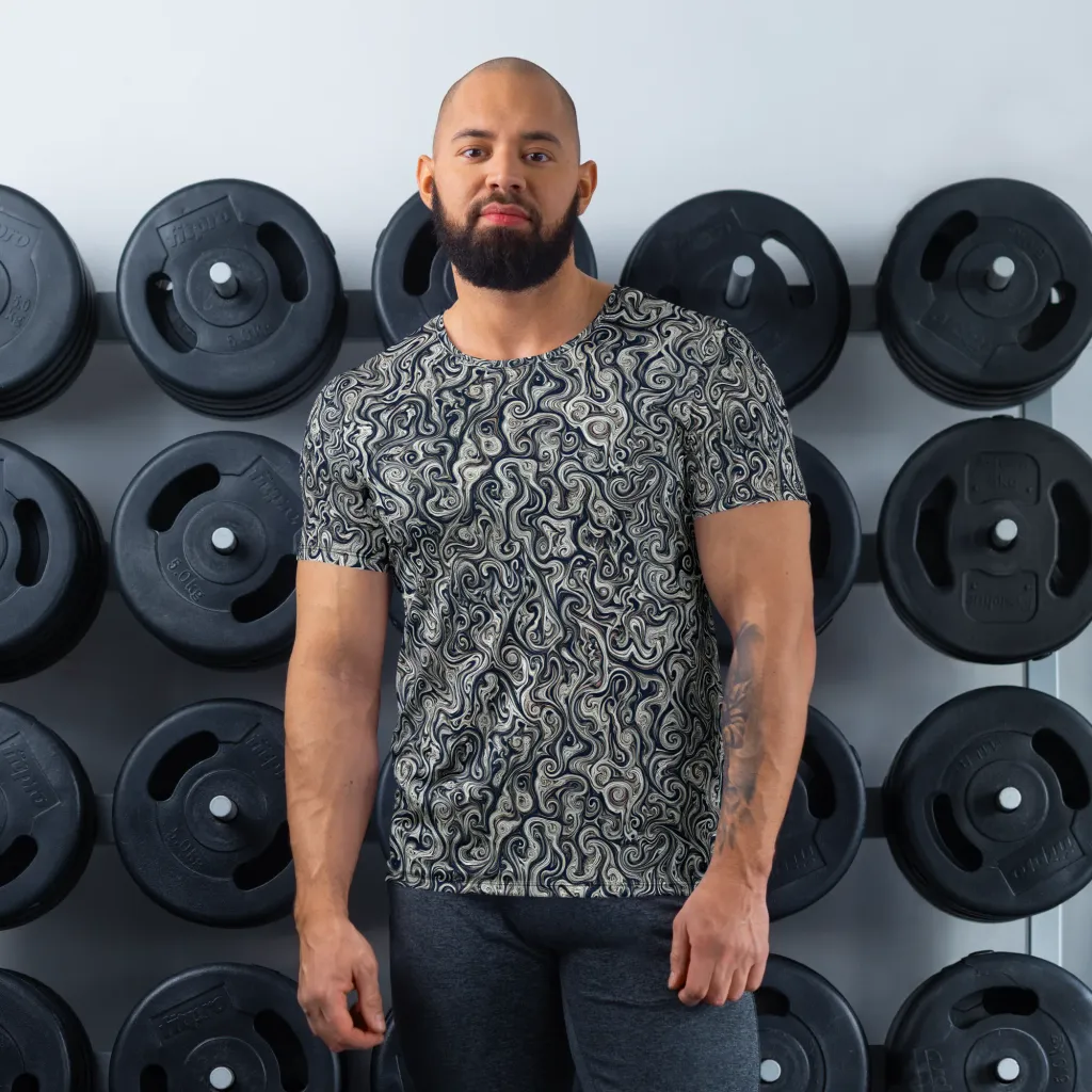 Midnight Marbling on Men's Athletic T-Shirt — Front