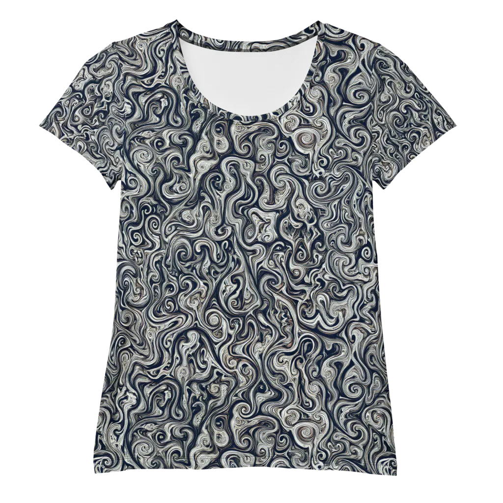 Midnight Marbling on Women's Athletic T-Shirt — Front