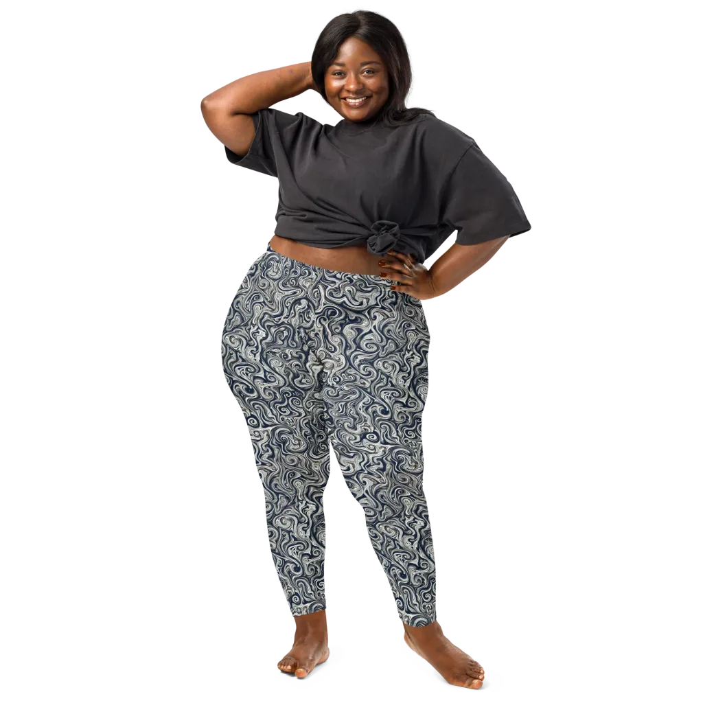 Midnight Marbling on Leggings — Front