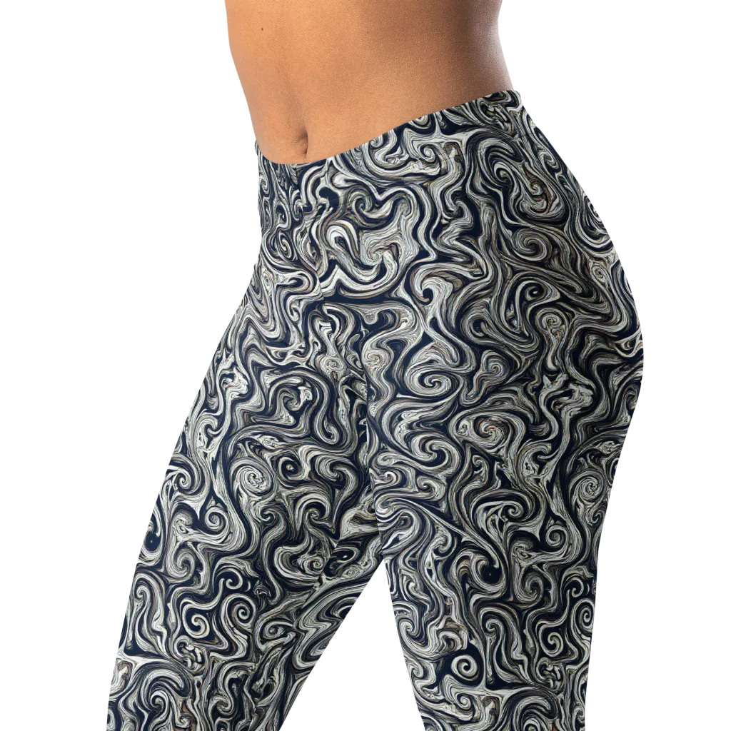 Midnight Marbling on Leggings — Left Front