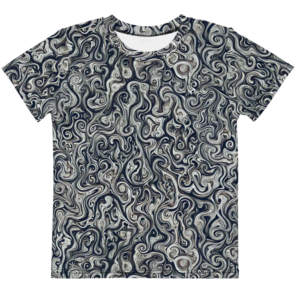 Midnight Marbling on Kids Crew Neck T-Shirt — Front