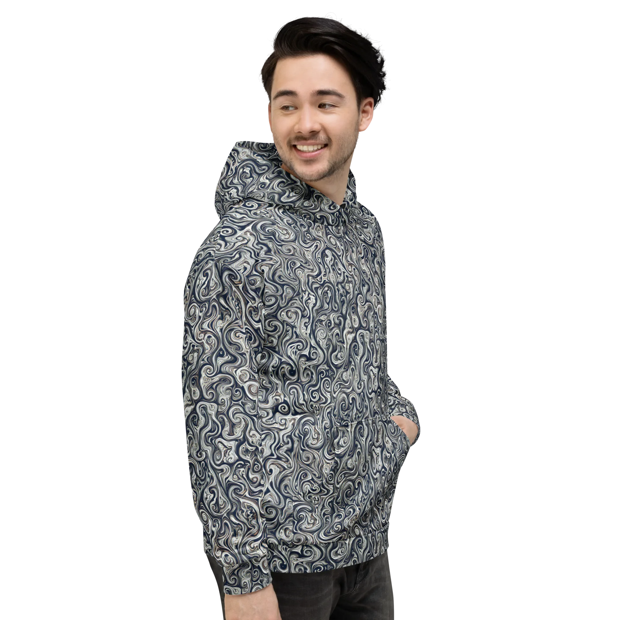 Midnight Marbling on Hoodie — Right