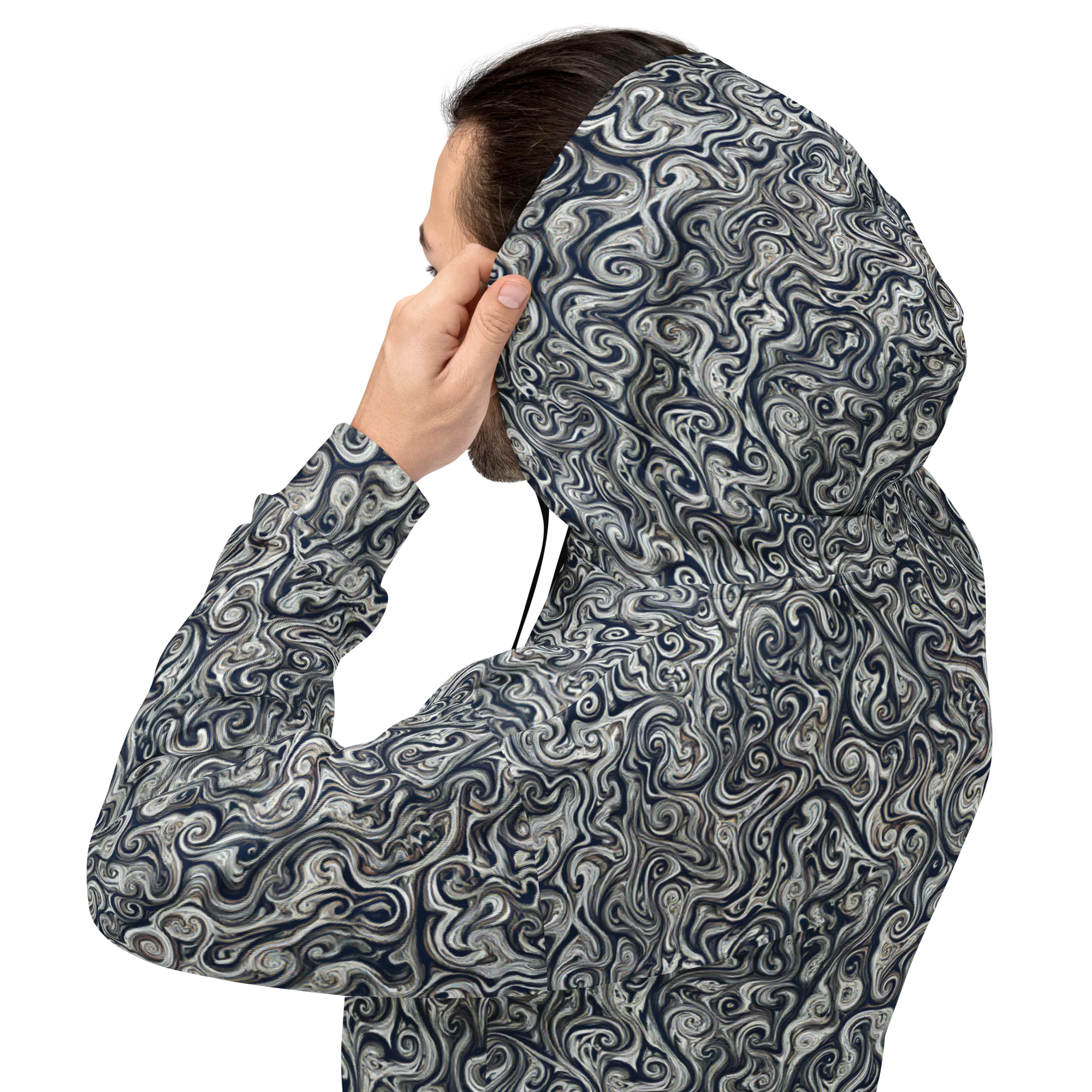 Midnight Marbling on Hoodie — Back