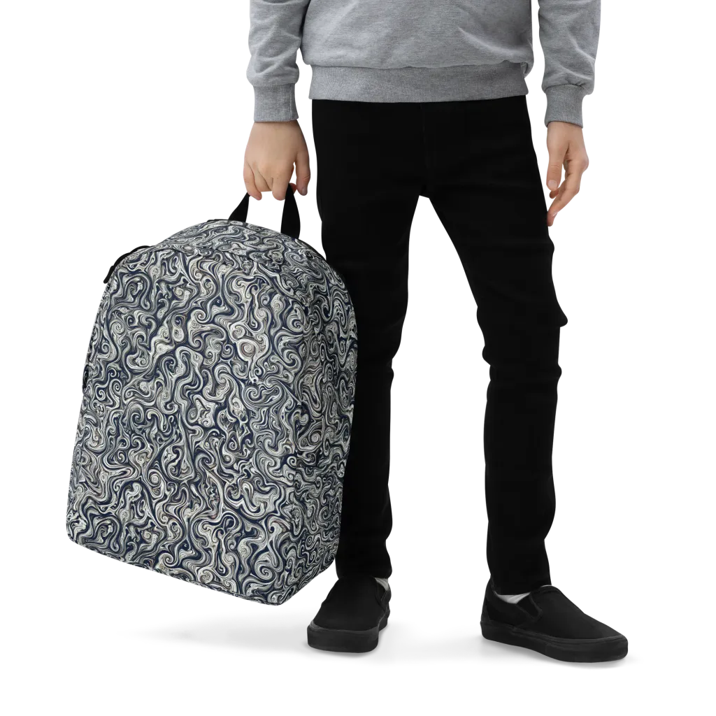 Midnight Marbling on Minimalist Backpack — Zoomed-in