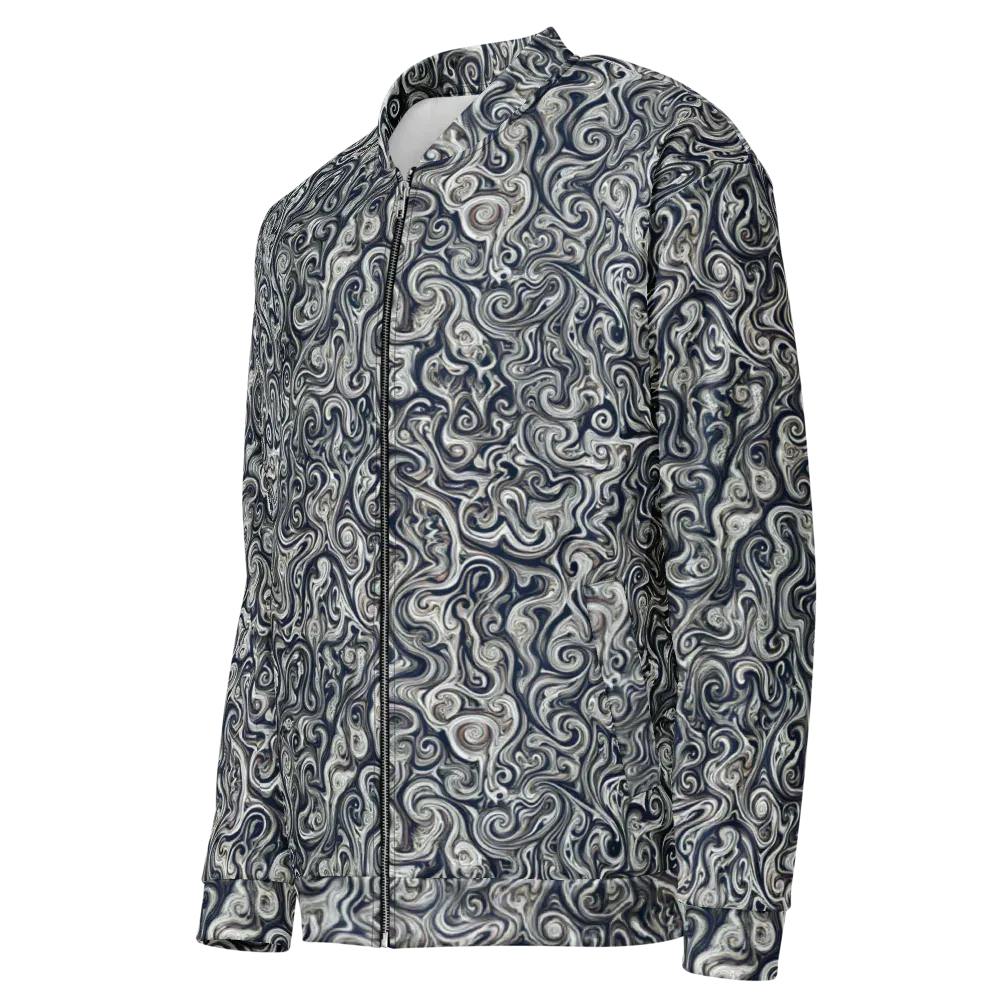 Midnight Marbling on Bomber Jacket — Left Front