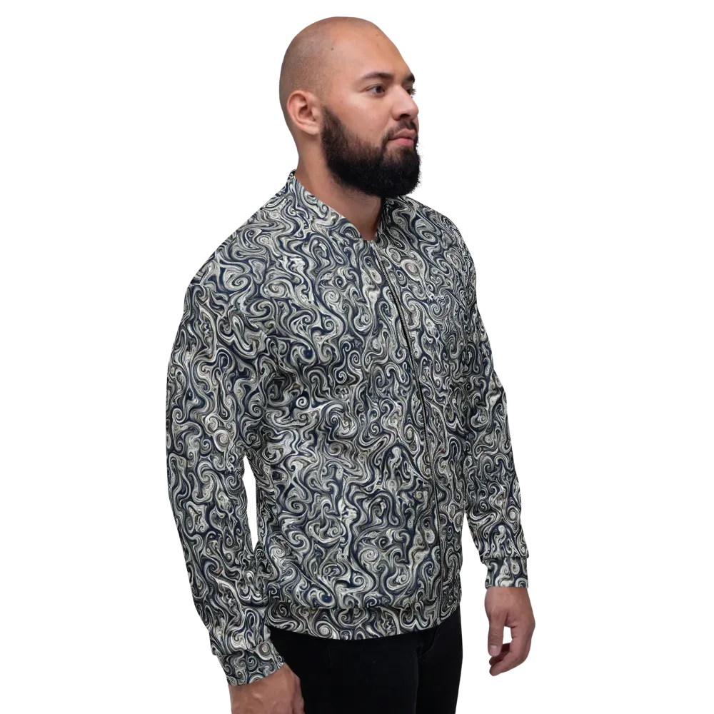 Midnight Marbling on Bomber Jacket — Right