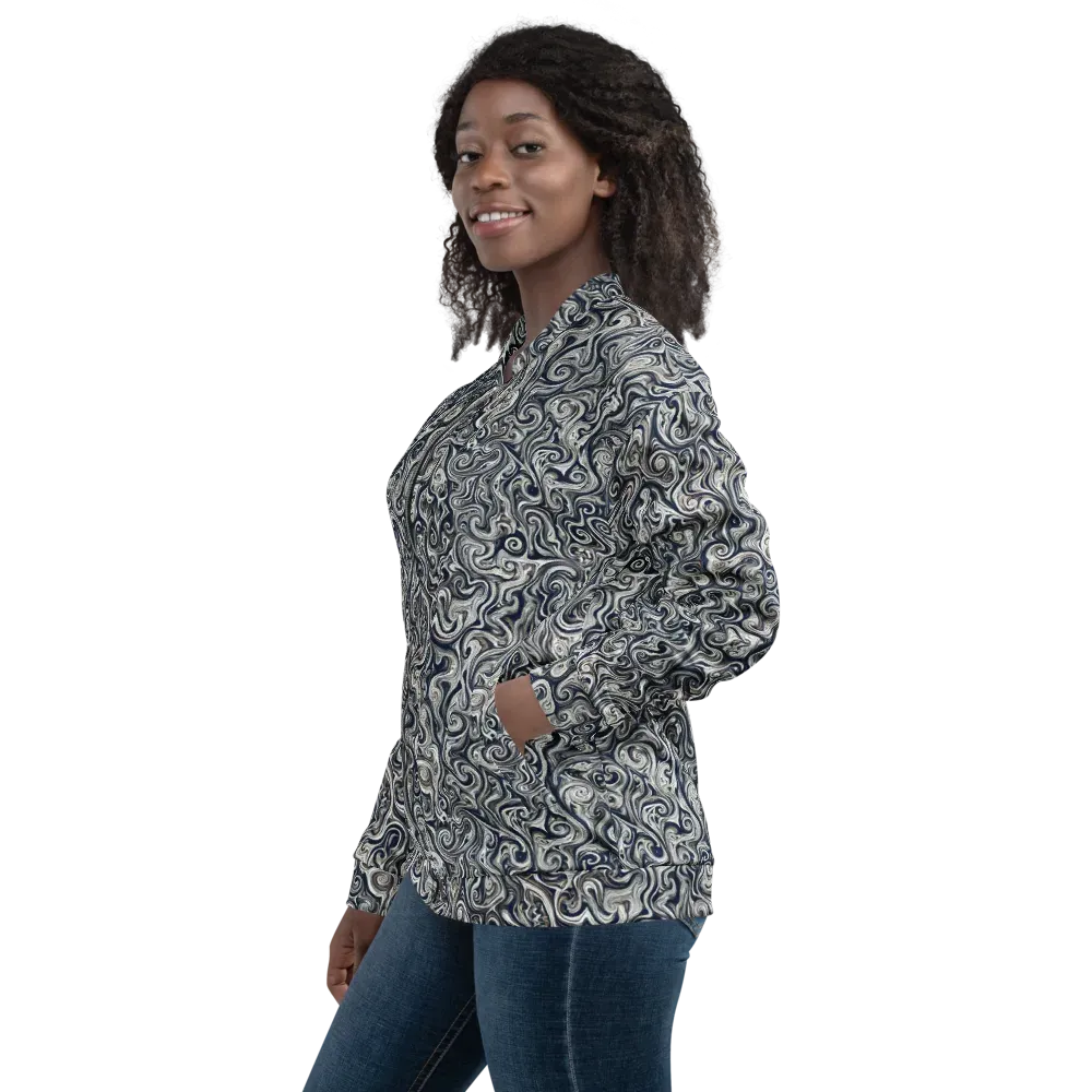 Midnight Marbling on Bomber Jacket — Left