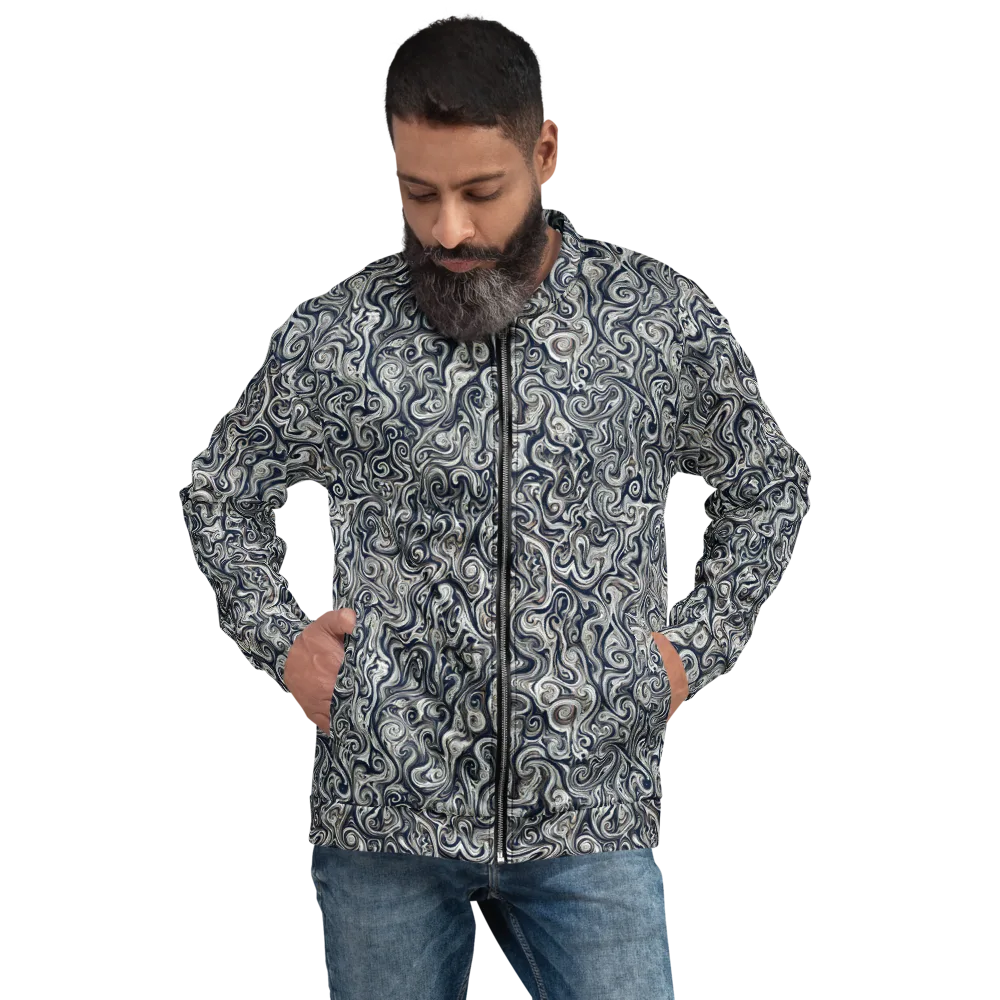 Midnight Marbling on Bomber Jacket — Front