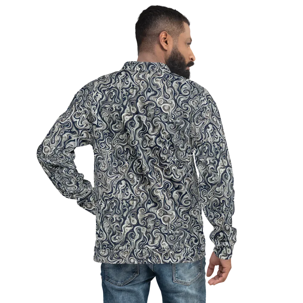 Midnight Marbling on Bomber Jacket — Back