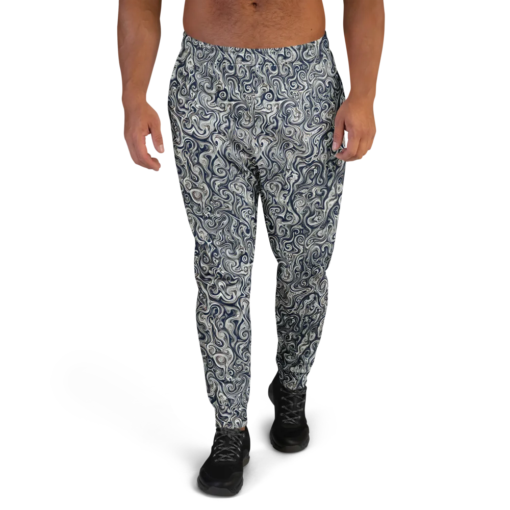Midnight Marbling on Men's Joggers — Front