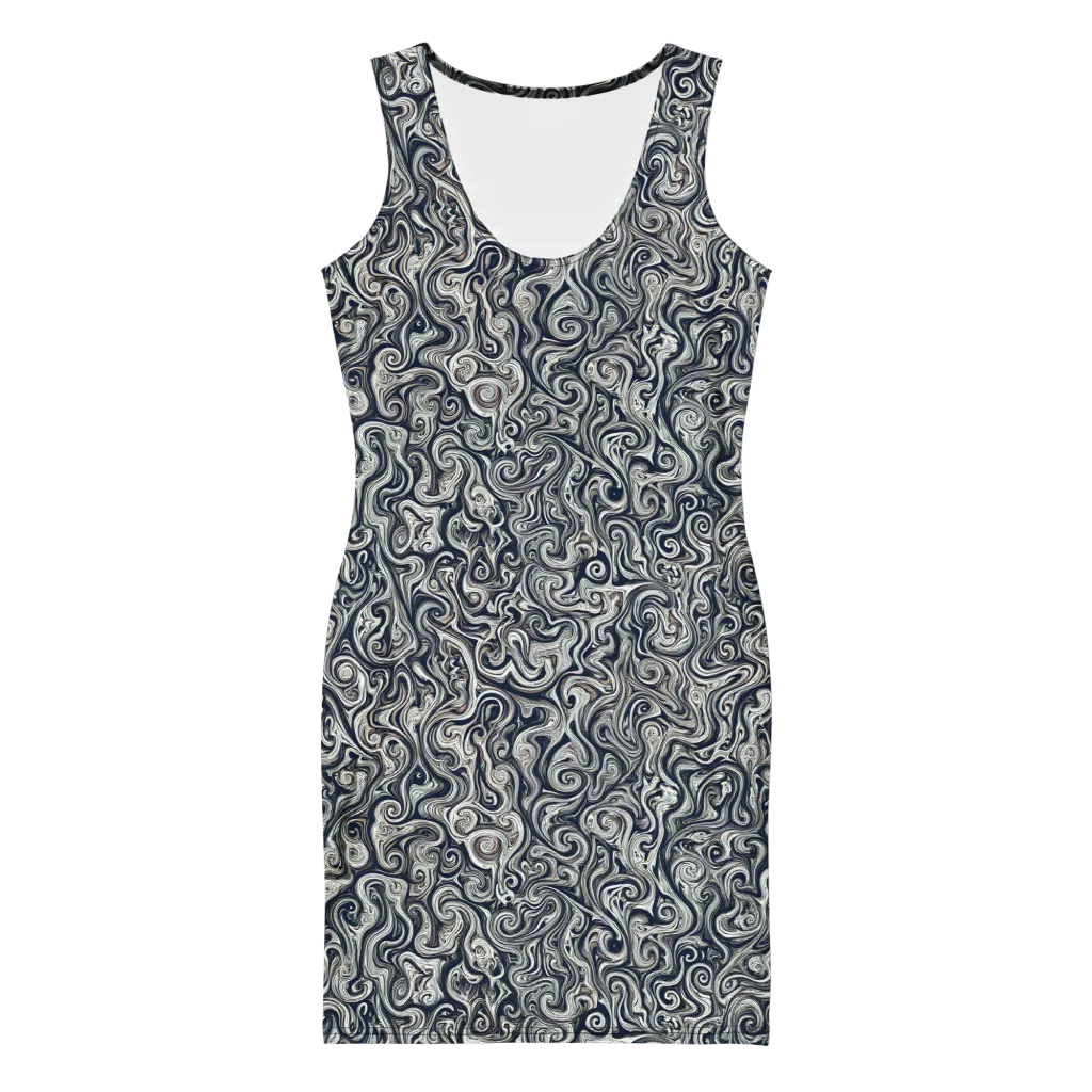 Midnight Marbling on Bodycon Dress — Front