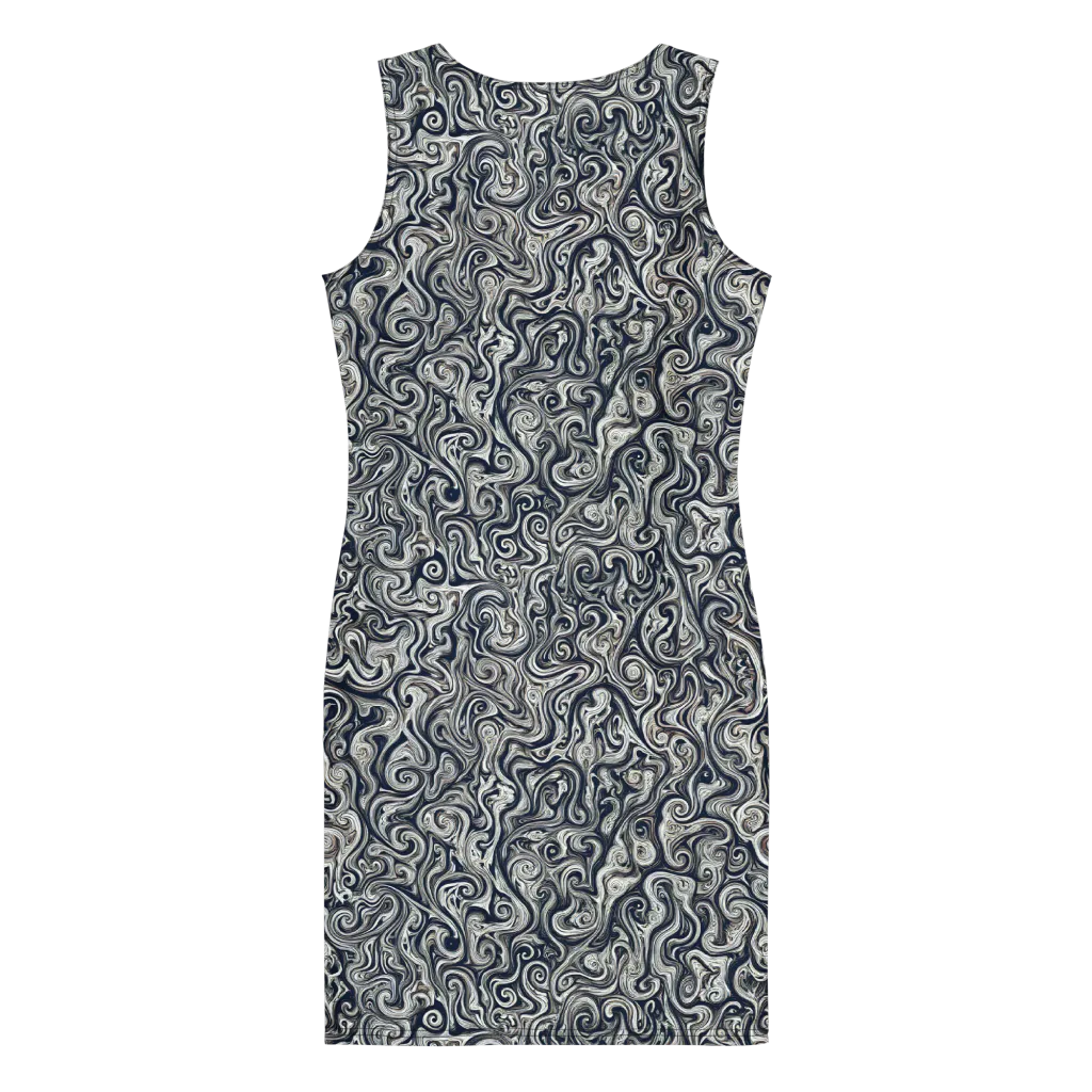 Midnight Marbling on Bodycon Dress — Back