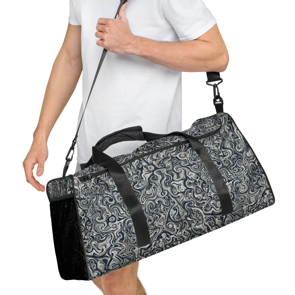 Midnight Marbling on Duffle Bag — Right Front