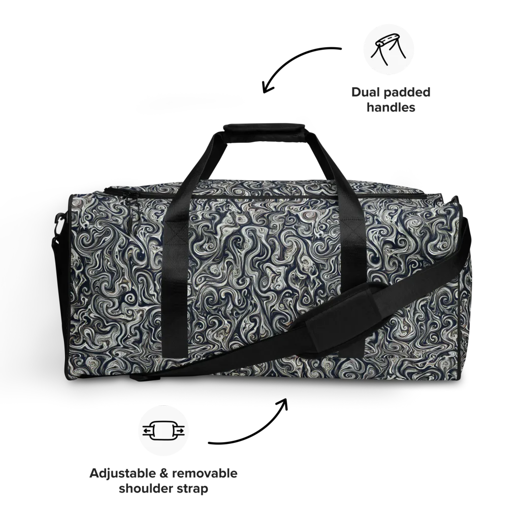 Midnight Marbling on Duffle Bag — Front