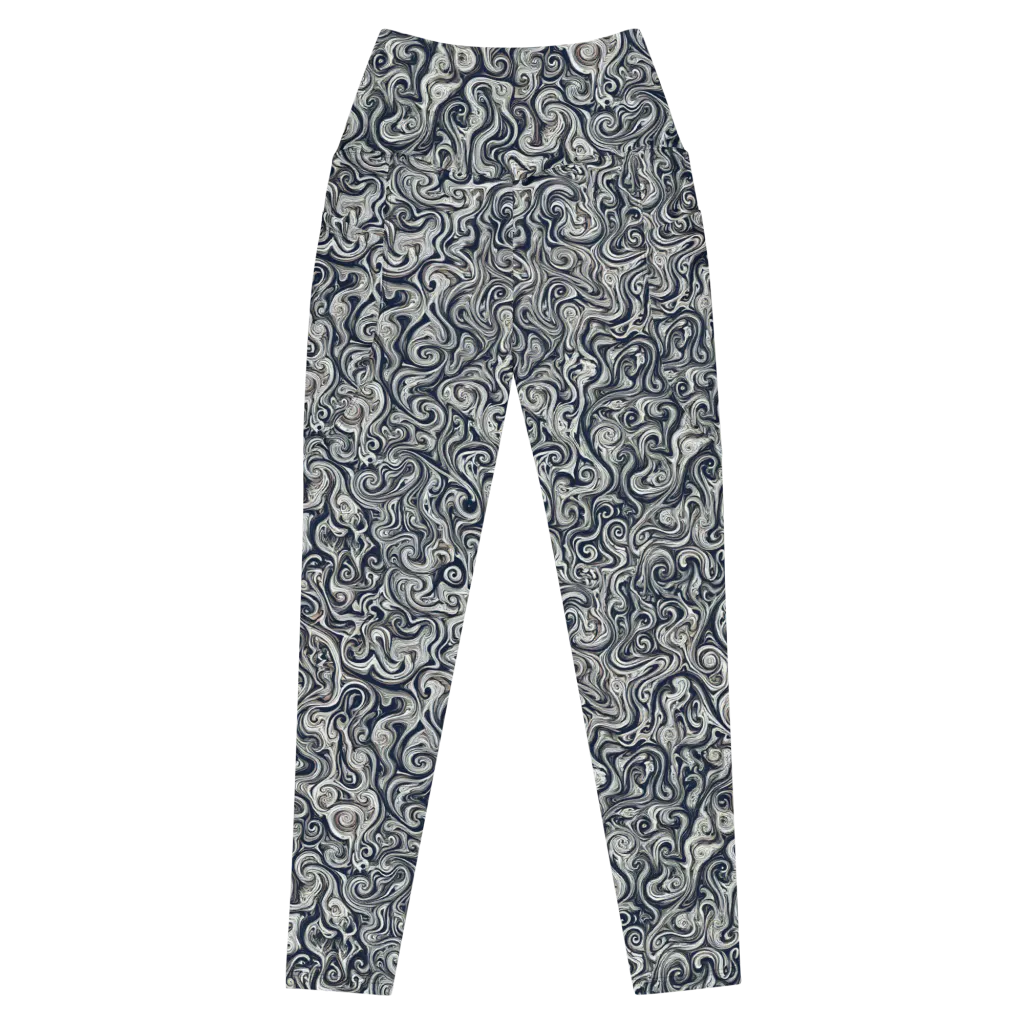 Midnight Marbling on Leggings with Pockets — Front