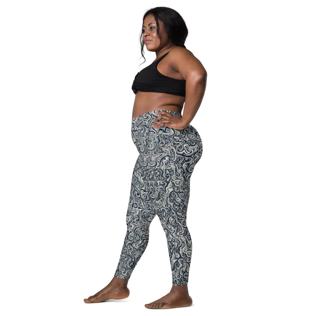 Midnight Marbling on Leggings with Pockets — Left