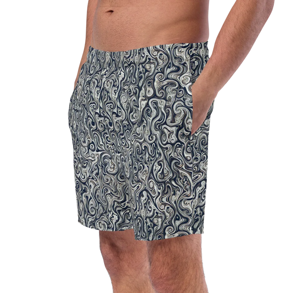 Midnight Marbling on Swim Trunks — Left Front