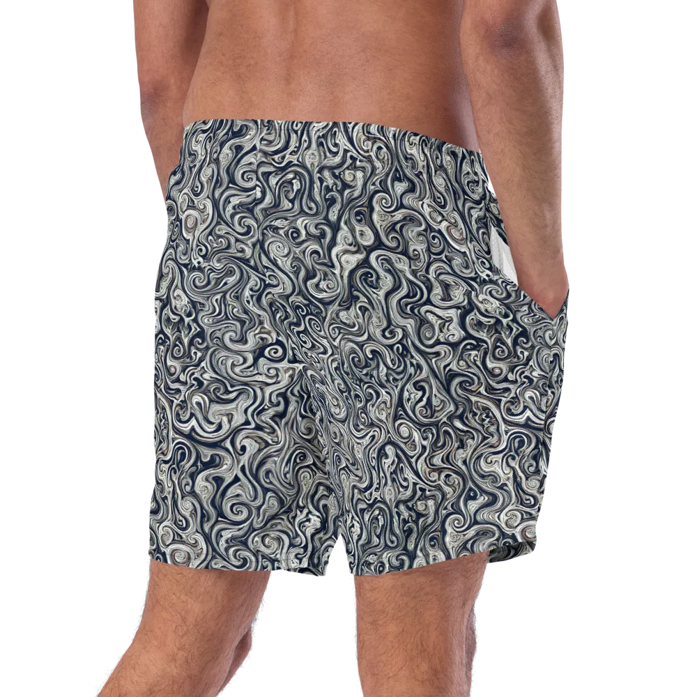 Midnight Marbling on Swim Trunks — Right Back