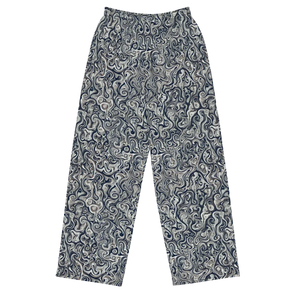 Midnight Marbling on Wide-Leg Pants — Front