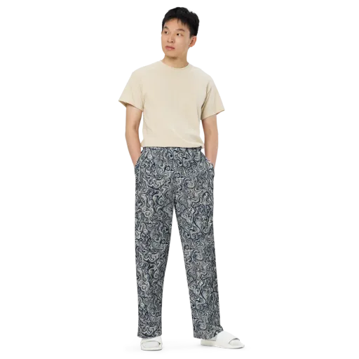 Midnight Marbling on a Wide-Leg Pants