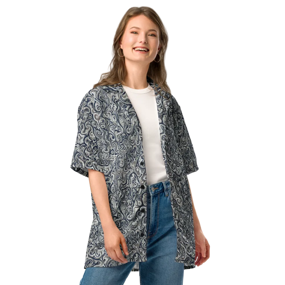 Midnight Marbling on Button Shirt — Front