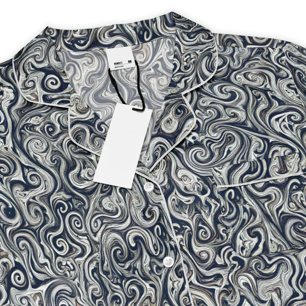 Midnight Marbling on Women's Short Sleeve Pajama Top — Product details
