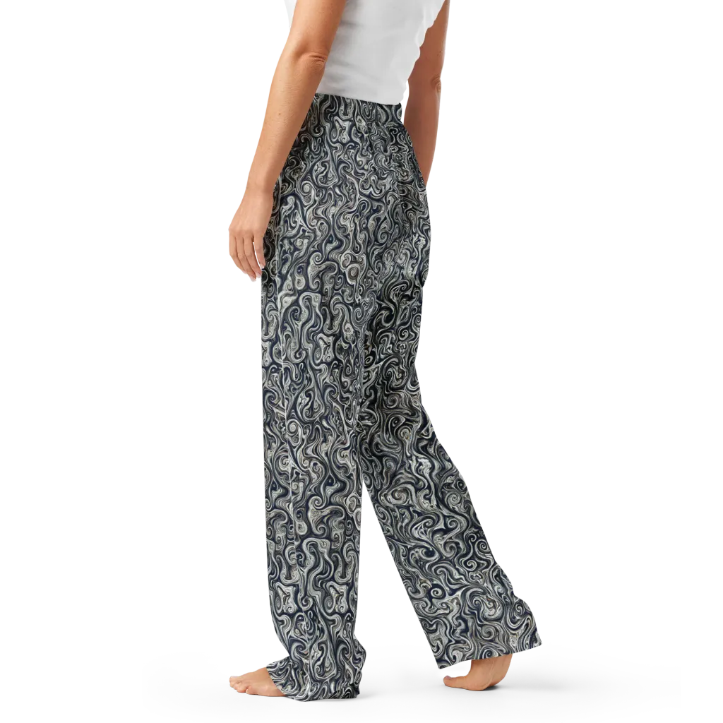 Midnight Marbling on Women's Pajama Pants — Left