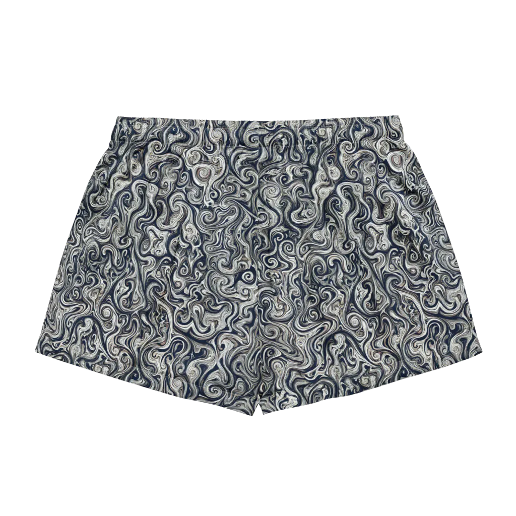 Midnight Marbling on Women's Pajama Shorts — Back