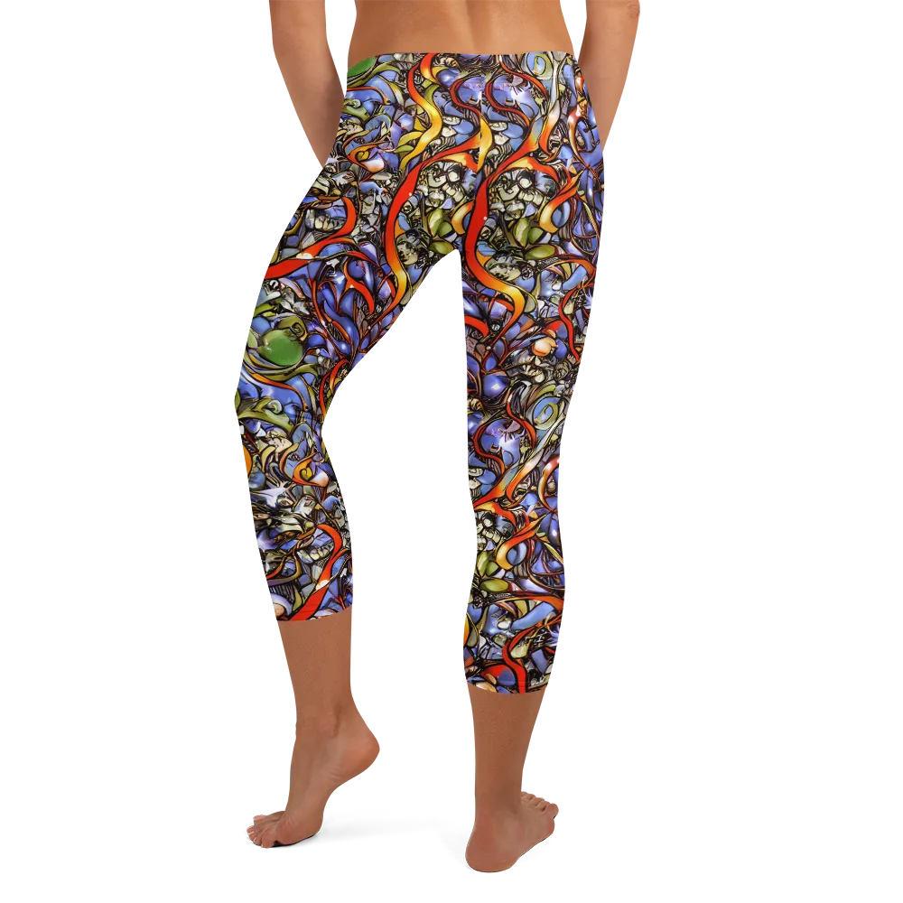 Kinetic Garden on Capri Leggings — Back