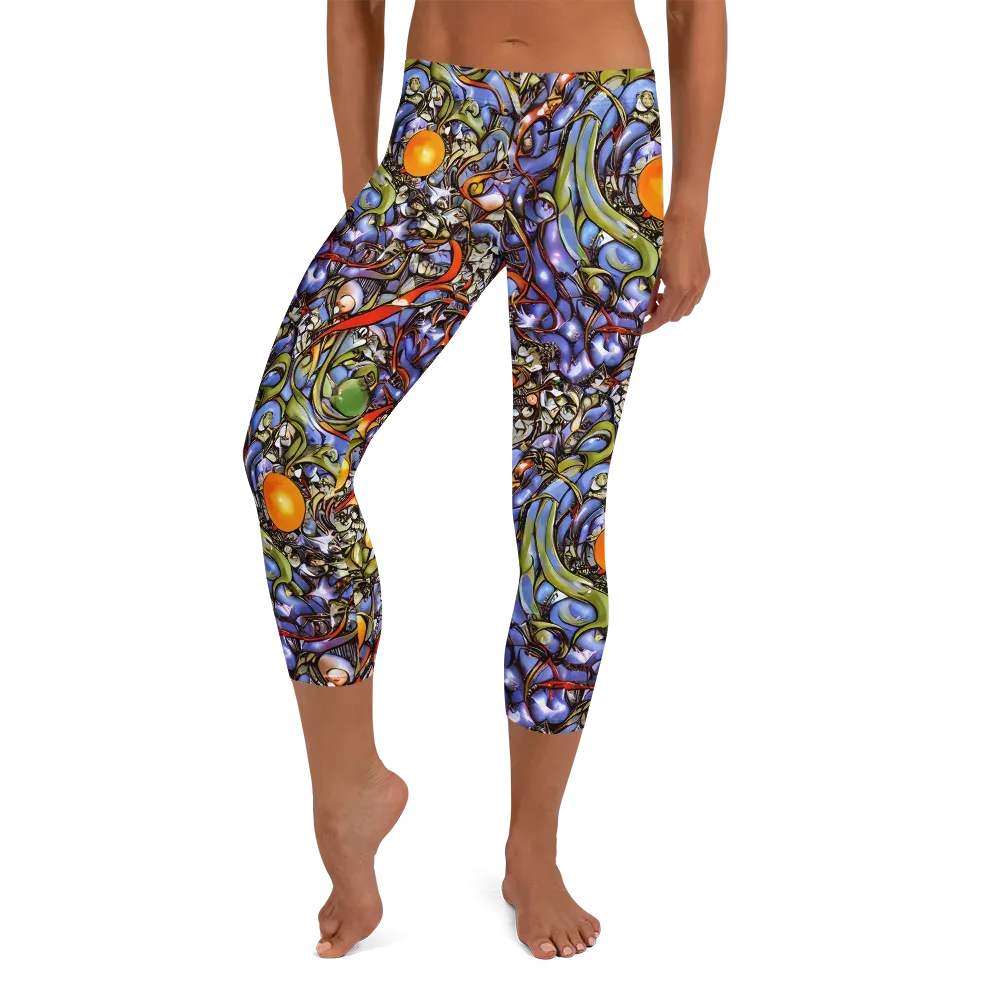 Kinetic Garden on Capri Leggings — Front