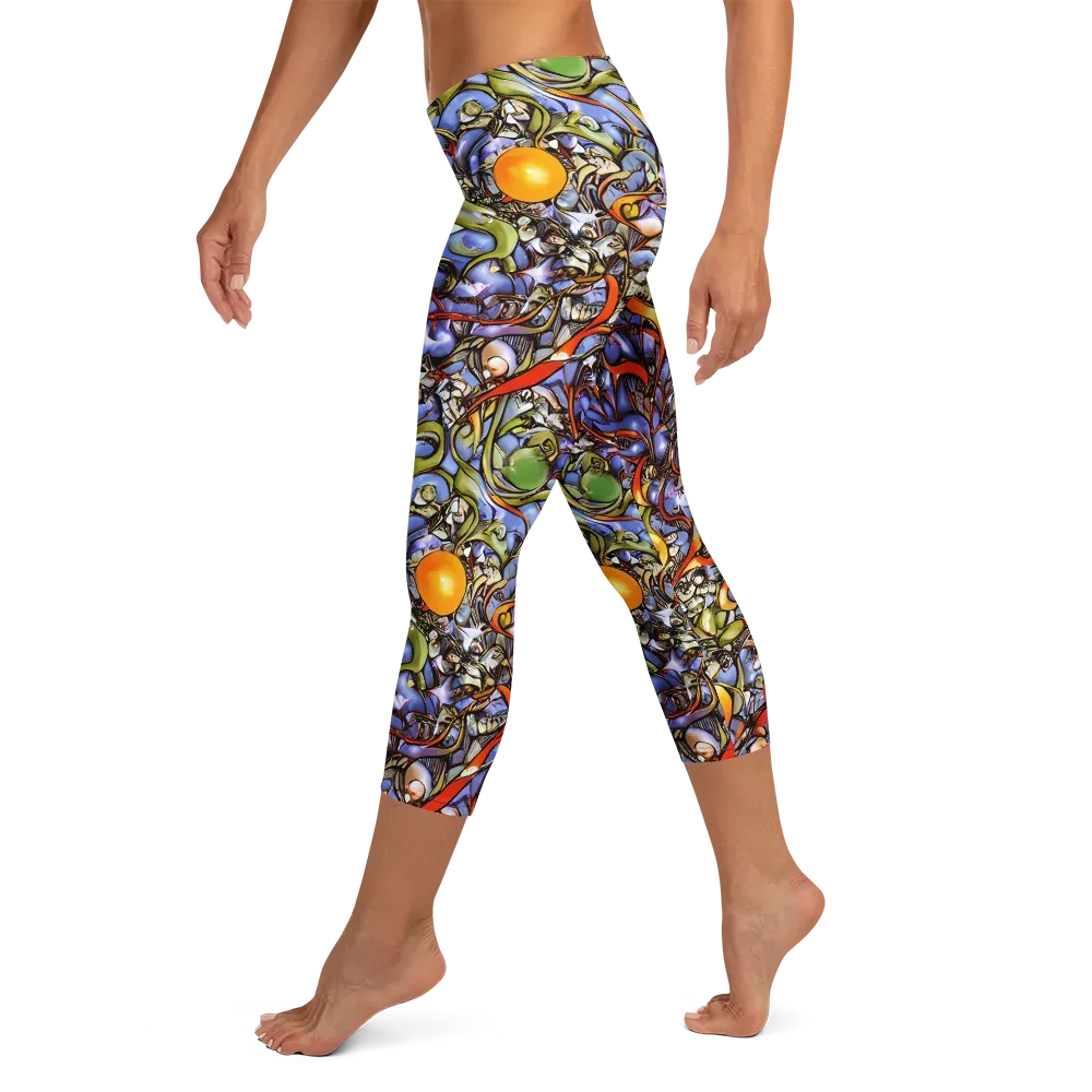 Kinetic Garden on Capri Leggings — Left