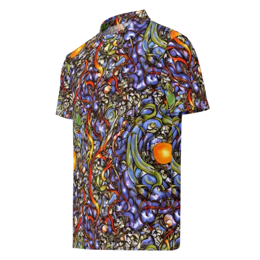 Kinetic Garden on a Men's Slim Fit Polo Shirt