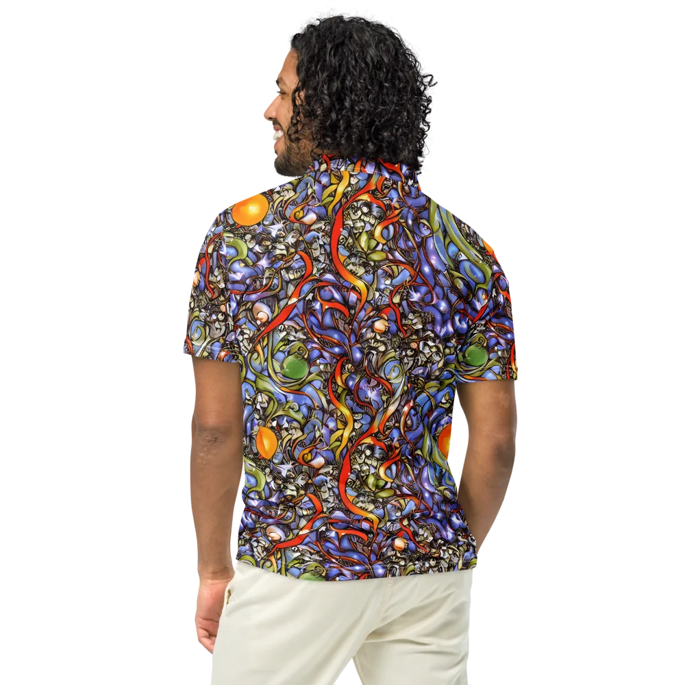 Kinetic Garden on Men's Slim Fit Polo Shirt — Back