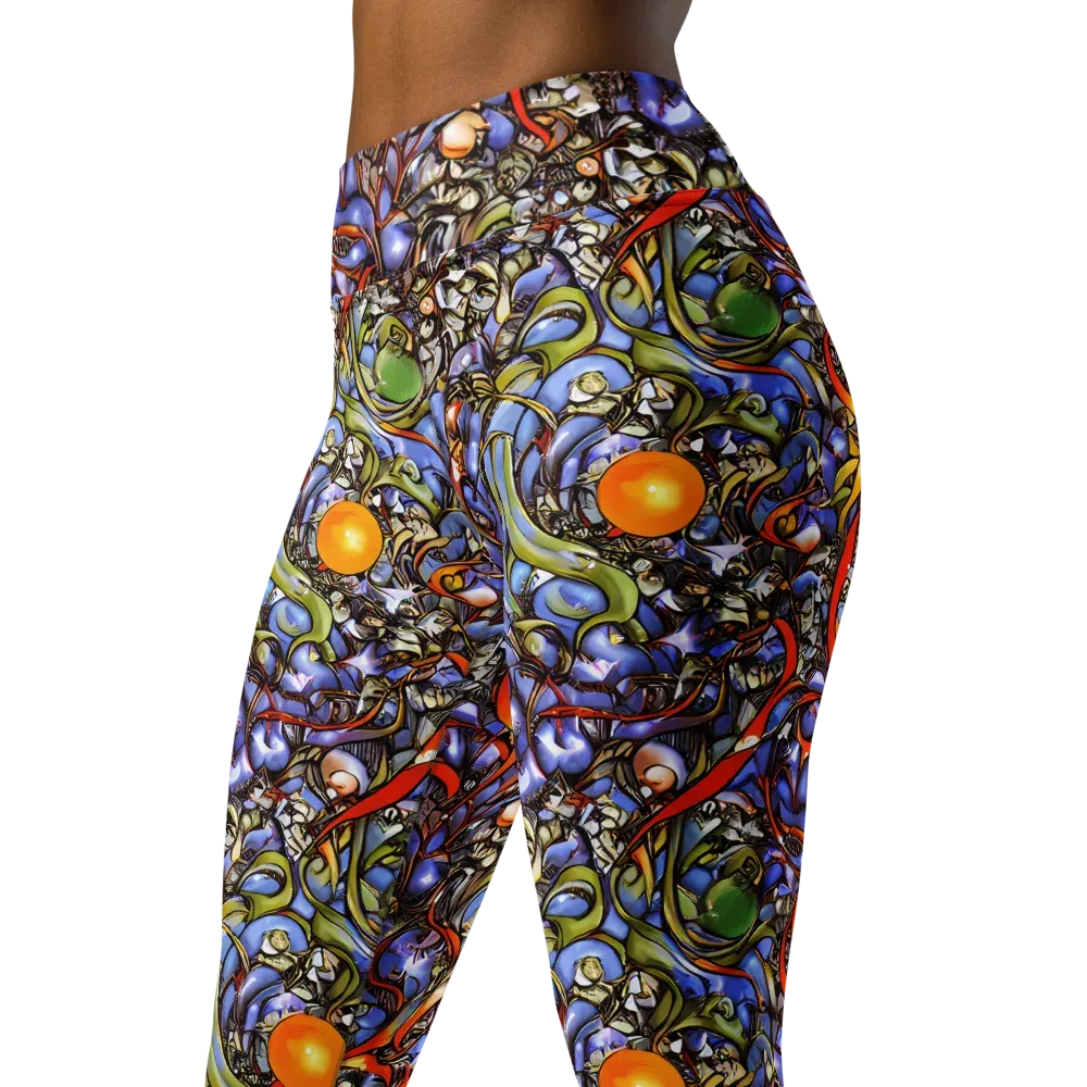 Kinetic Garden on Yoga Leggings — Left Front