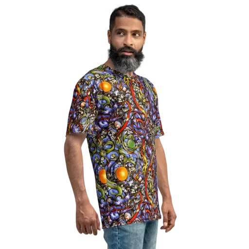 Kinetic Garden on a Men's Crew Neck T-Shirt