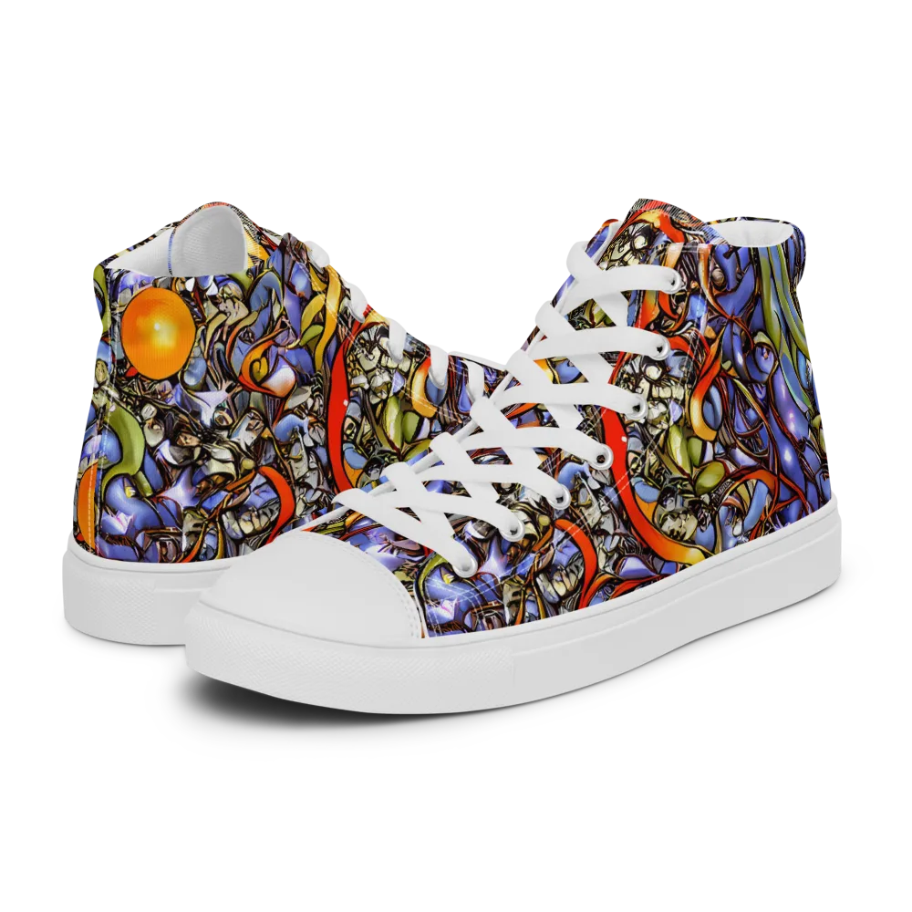 Kinetic Garden on Men's High Top Canvas Shoes — Left