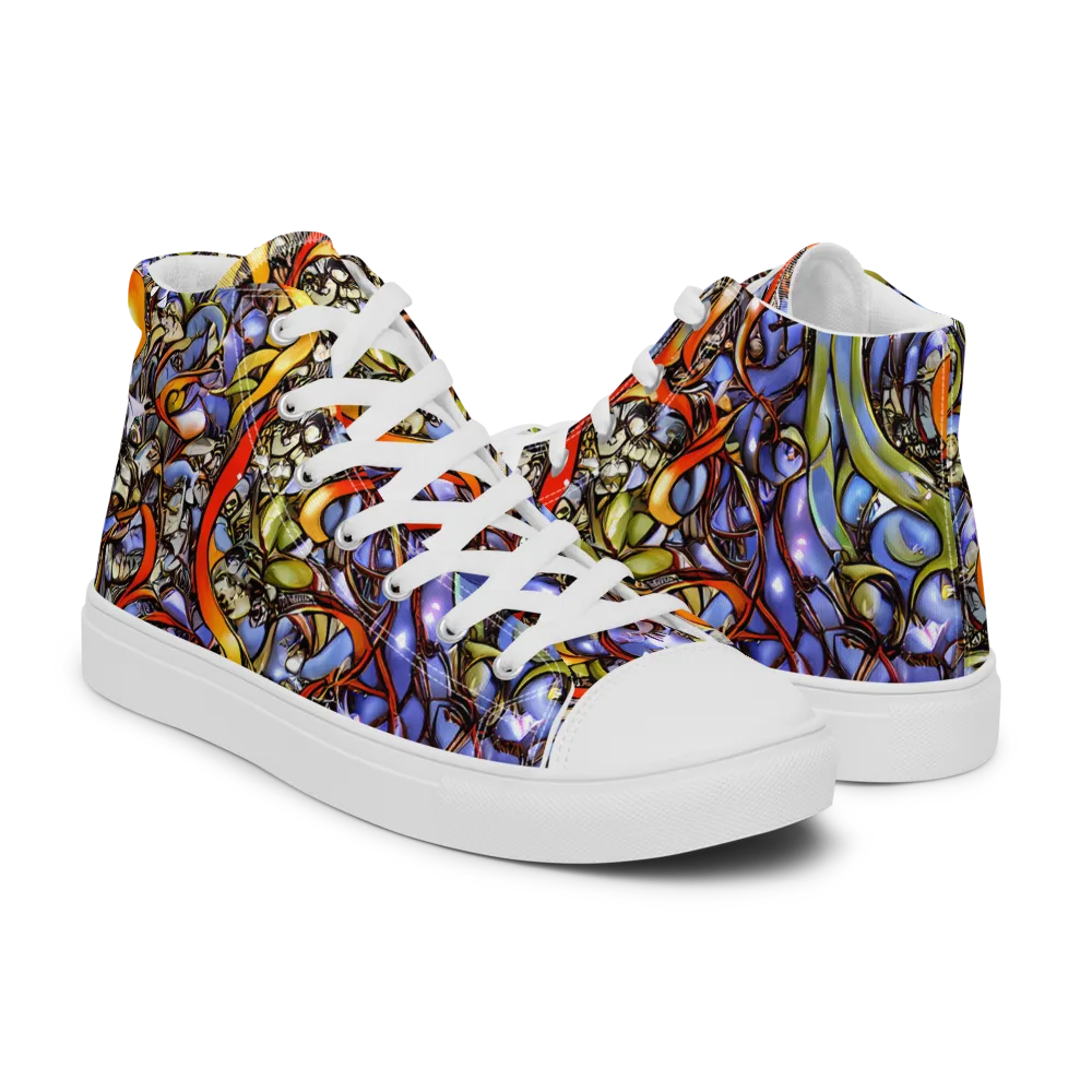 Kinetic Garden on Men's High Top Canvas Shoes — Right