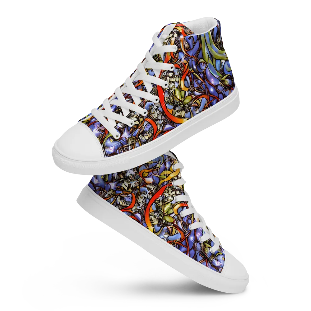 Kinetic Garden on Men's High Top Canvas Shoes — Front