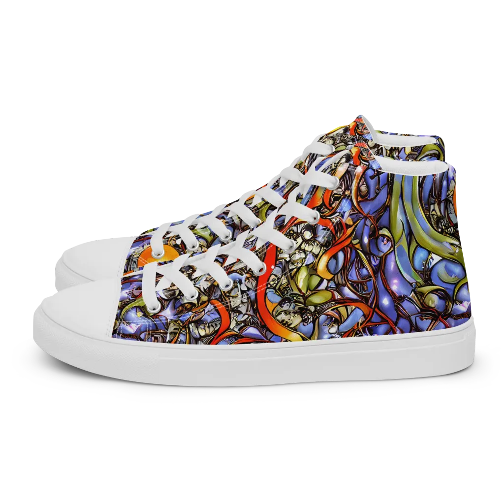 Kinetic Garden on Women's High Top Canvas Shoes — Left