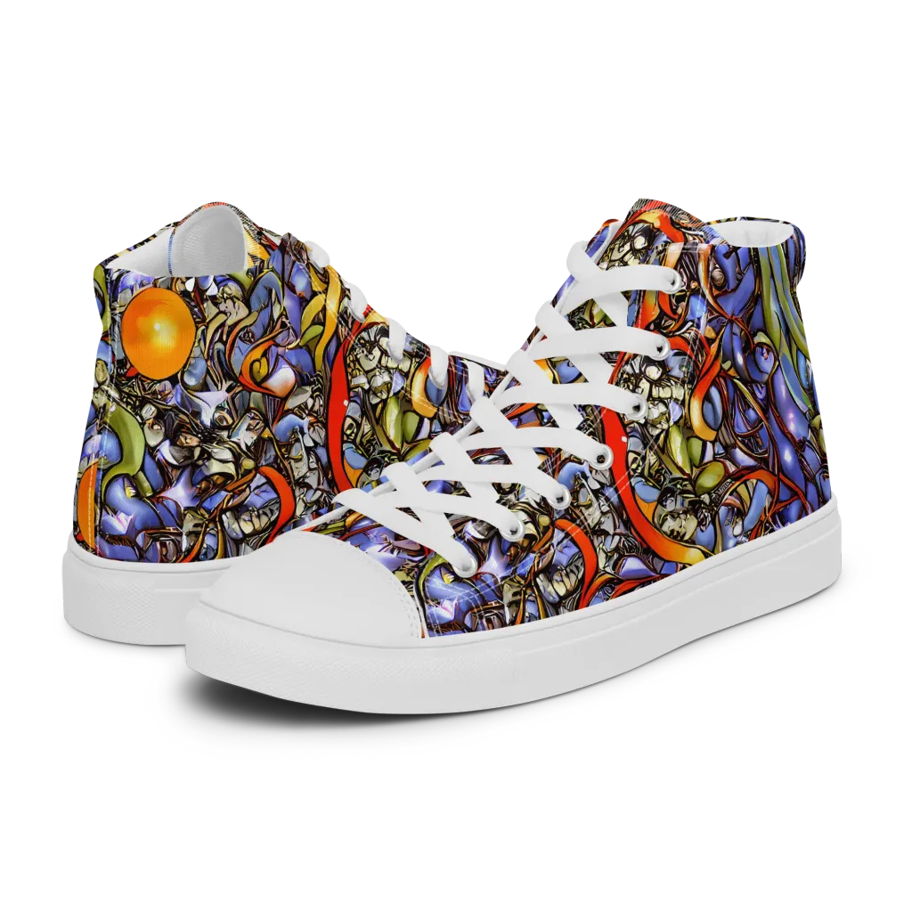Kinetic Garden on Women's High Top Canvas Shoes — Left