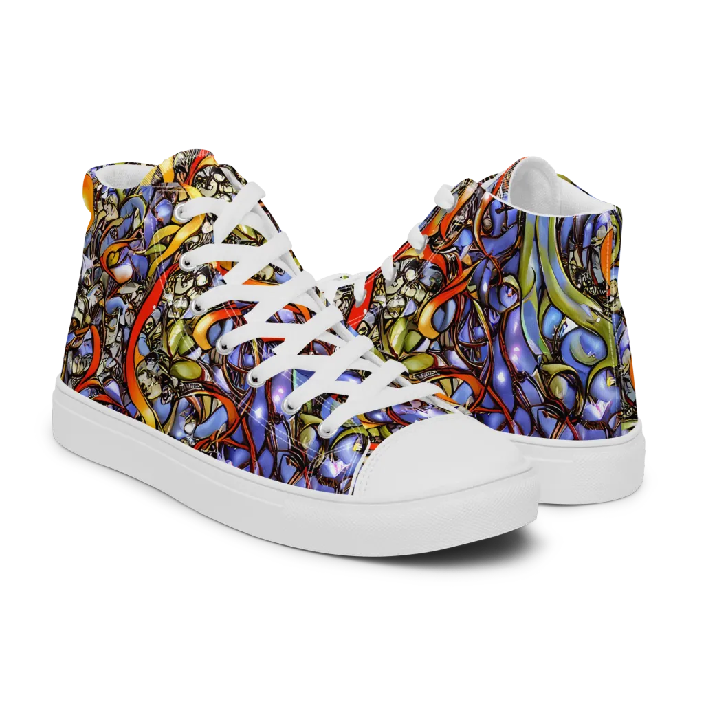 Kinetic Garden on Women's High Top Canvas Shoes — Right