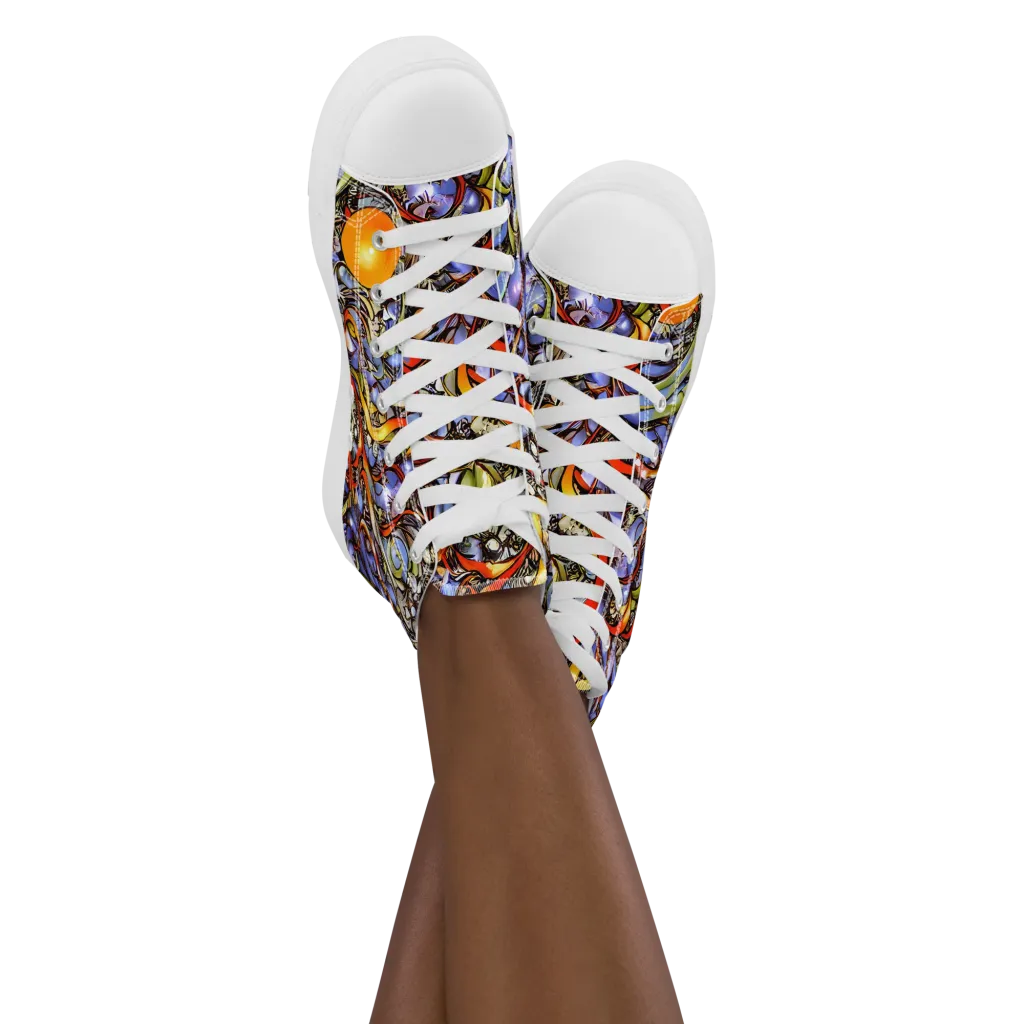 Kinetic Garden on Women's High Top Canvas Shoes — Front