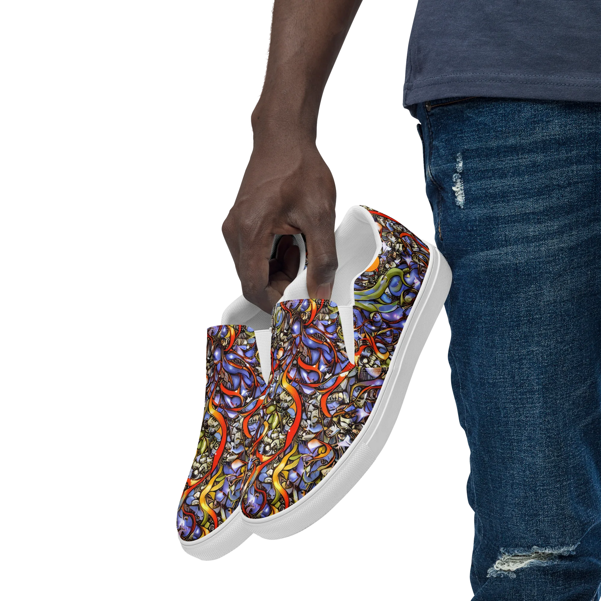 Kinetic Garden on Men's Slip-On Canvas Shoes — Left Front
