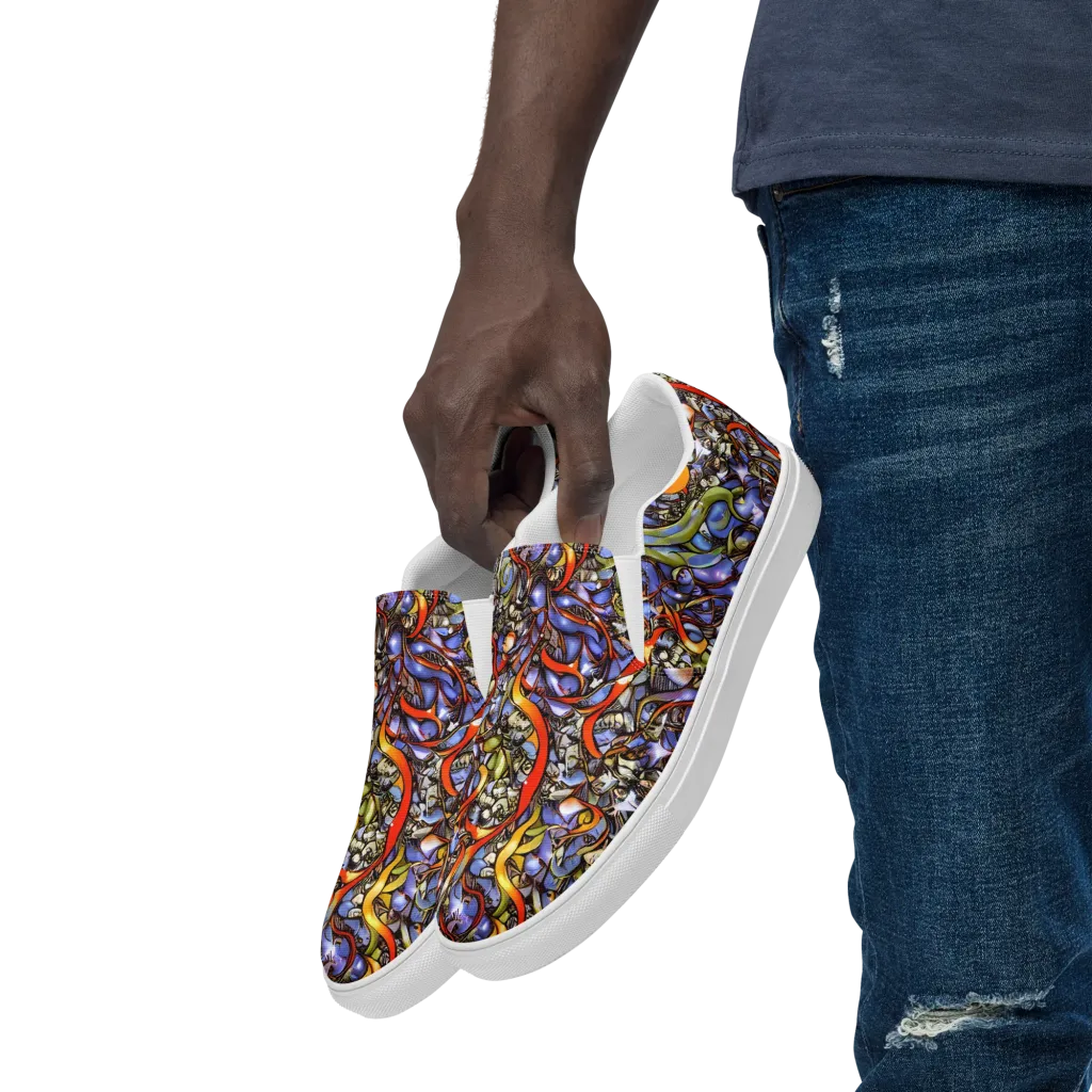 Kinetic Garden on Men's Slip-On Canvas Shoes — Left Front