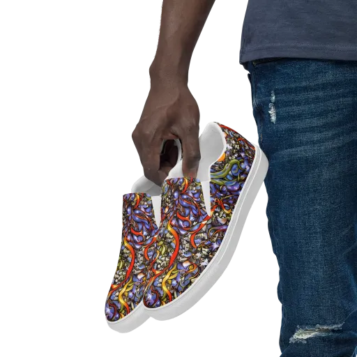 Kinetic Garden on a Men's Slip-On Canvas Shoes