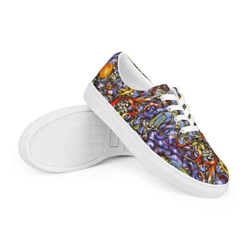 Kinetic Garden on a Men's Lace-Up Canvas Shoes