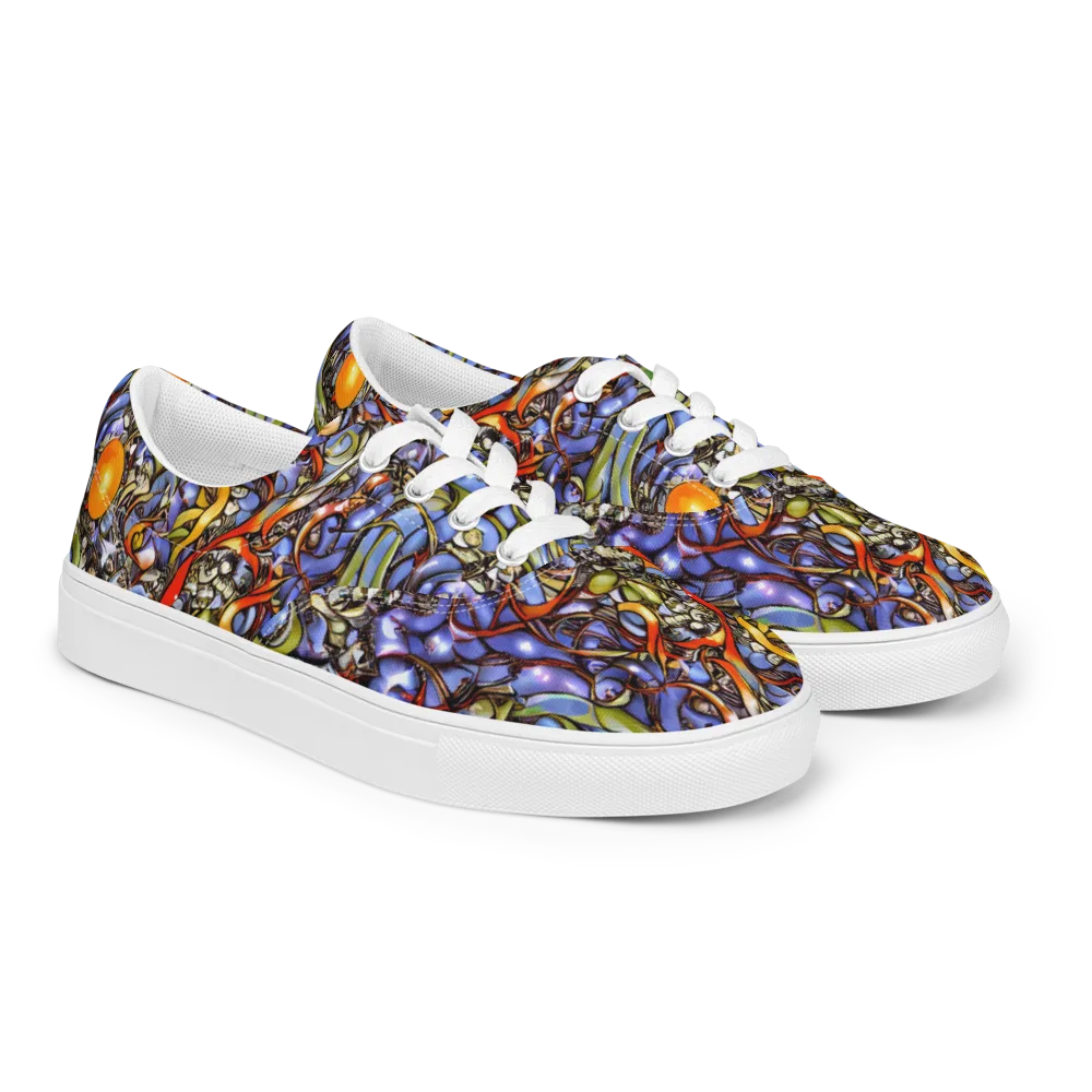 Kinetic Garden on Men's Lace-Up Canvas Shoes — Right Front
