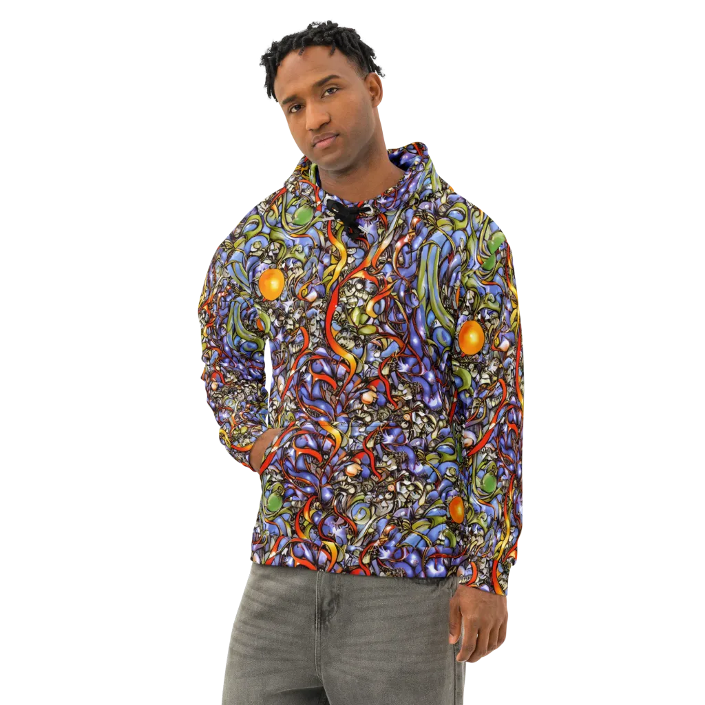 Kinetic Garden on Cotton Hoodie — Left Front
